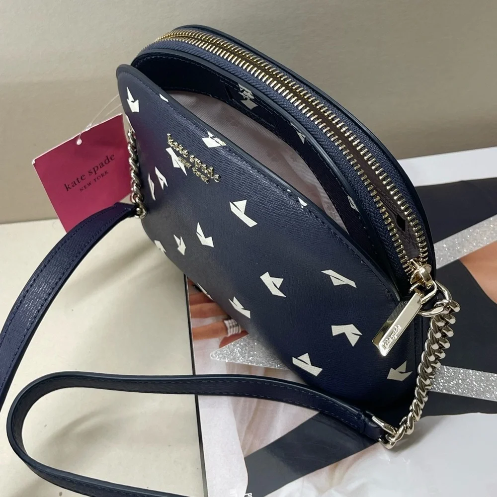 (new+tag) Kate Spade retail spencer boats dome leather crossbody navy
